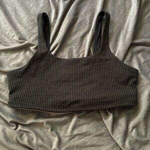 ALO Yoga Black Houndstooth Sports Bra